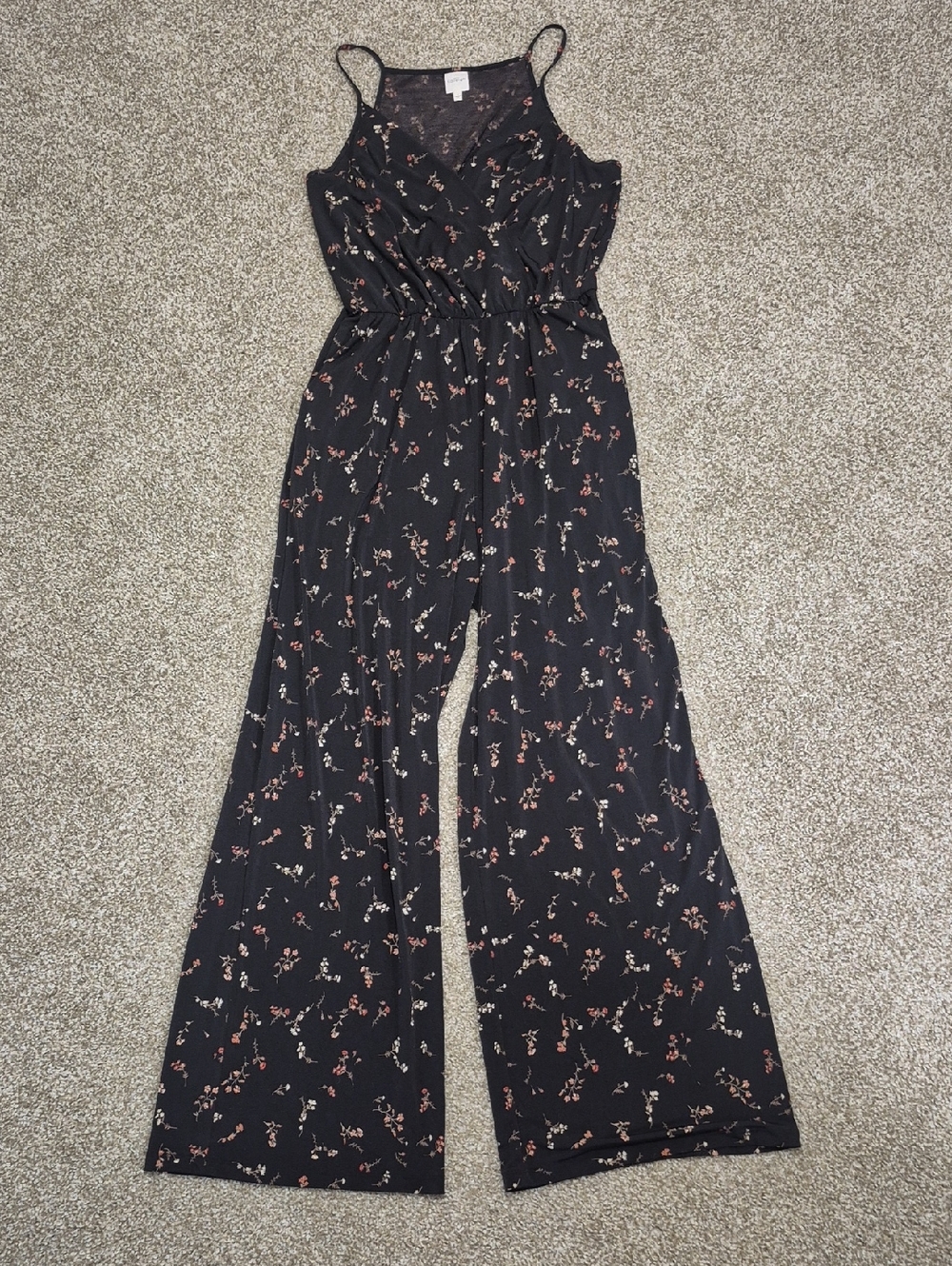 Floral Black Jumpsuit